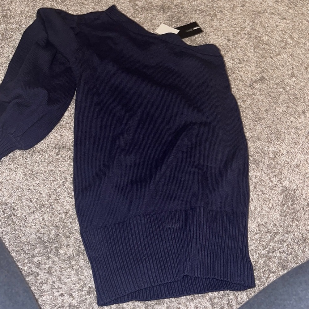 I am selling one shoulder navy sweater dress
